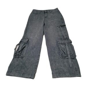 Wild Fable Women's Mid-Rise Baggy Cargo Pants Grey Color Size 6 Regular